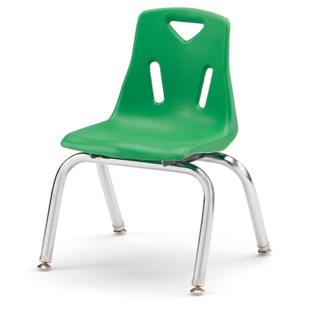 Jonti-Craft Berries Stacking Chair with Chrome-Plated Legs, 12 in. Ht, Green 8142JC1119